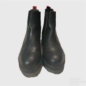 MIA Black Rubber Platform Booties